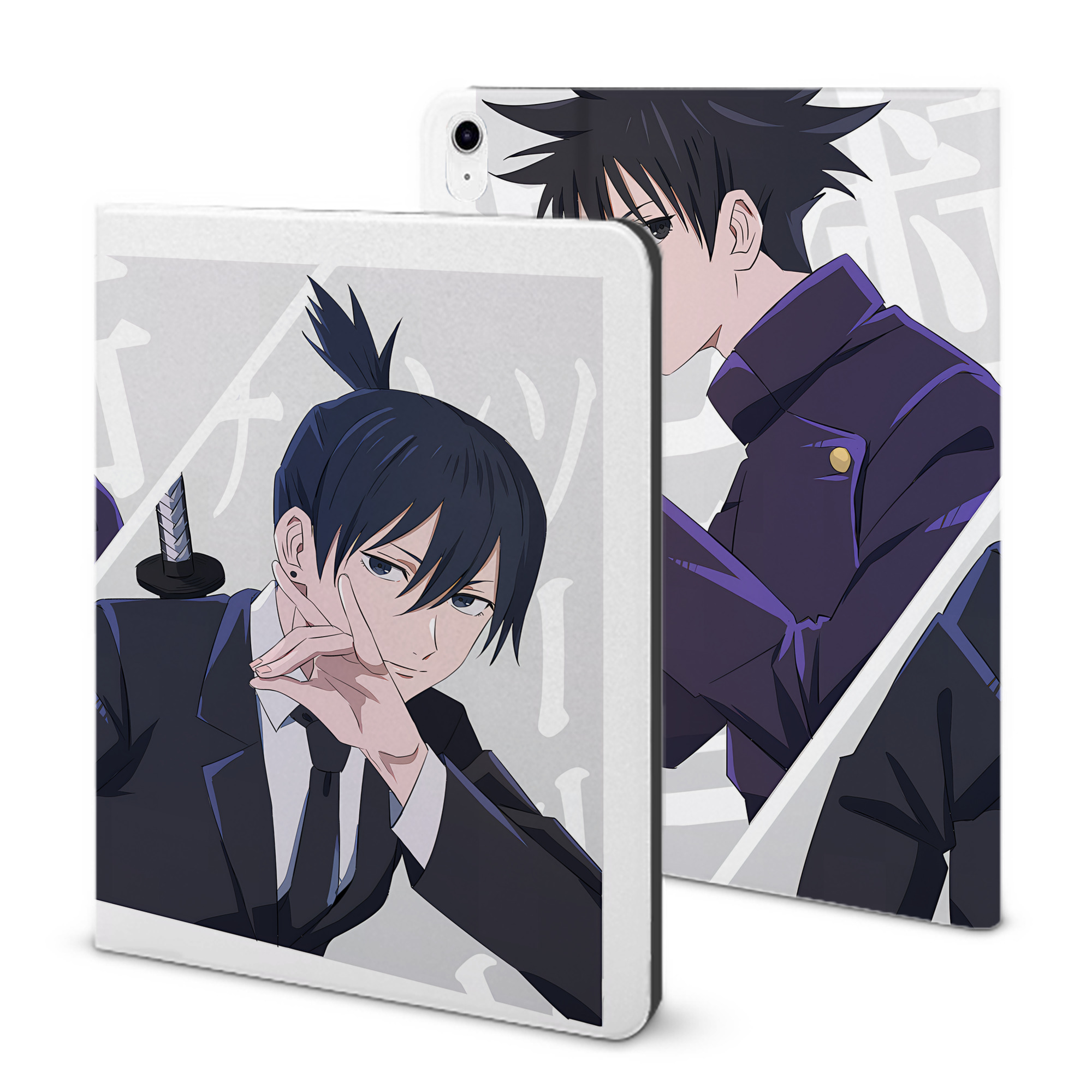 （画像用） 呪術廻戦 Jujutsu Kaisen IPad ケース ブック型 PUレザー TPU 耐衝撃 軽量 薄型 ペン収納なし 全面保護 IPad 各モデル対応